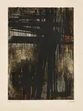Eau-forte VII by Pierre Soulages, 1957, Eau-forte en noir et brun, sold May 2025