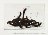 Random combination of Indeterminate Lines by Bernar Venet, 2019, Eau-forte, héliogravure, carborundum et pointe sèche, sold May 2025
