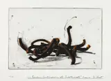 Random combination of Indeterminate Lines by Bernar Venet, 2019, Eau-forte, héliogravure, carborundum et pointe sèche, sold May 2025