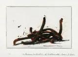 Random combination of Indeterminate Lines by Bernar Venet, 2019, Eau-forte en noir et marron, sold May 2025