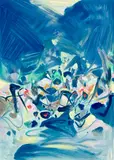 Saison Bleue by Chu Teh-chun, 2006, Lithographie en couleurs, sold May 2025