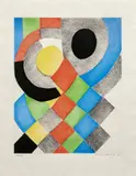 Avec moi -même - 1970 - 1 planche by Sonia Delaunay, Eau-forte et aquatinte en couleurs, sold May 2025