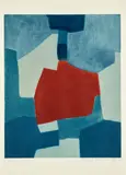 Composition bleue et rouge by Serge Poliakoff, 1967, Burin, aquatinte et pointe sèche en 4 couleurs sur BFK Rives, sold May 2025