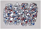 Les Quatre personnages by Jean Dubuffet, 1974, Lithographie en couleurs, sold May 2025