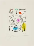 La mesure du temps by Joan Miró, 1960, Aquatinte en couleurs, sold May 2025