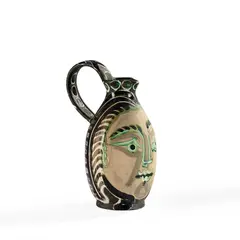 Femme du Barbu - 1953 10 juillet (AR 193) by Pablo Picasso, Noir, beige, vert, patine grise, sold May 2025
