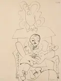 Ines et son Enfant by Pablo Picasso, 1947, Lithographie en noir, sold May 2025