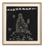 Homme de paille (6) by Omar Ba, 2011, Huile, gouache et crayon sur carton ondulé, sold Jun 2025