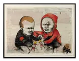 Barbie Boys by Dran, 2009, Technique mixte et collages sur papier, sold Jun 2025