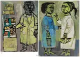 Untitled by K. G. Subramanyan, Gouache on paper, sold Jan 2021