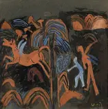 Untitled by K. G. Subramanyan, Gouache on paper, sold Jan 2021