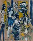 Untitled by K. G. Subramanyan, Gouache on board, sold Jan 2021