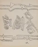 Untitled by Vasudeo S. Gaitonde, Ink on paper, sold Dec 2020