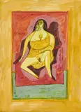 Untitled (Seated Woman) by F. N. Souza, Gouache and ink on paper pasted on board, sold Dec 2020