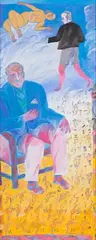 Counting Flowers: My Benares Saree by Arpita Singh, 1997, Oil on canvas, sold Dec 2020