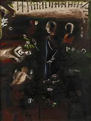 Untitled by Arpita Singh, 1973, Oil on canvas, sold Dec 2020
