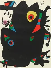 Montroig 2 by Joan Miró, Lithograph in colours on paper, sold May 2020