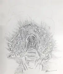 Untitled by Krishen Khanna, Graphite on paper, sold May 2020