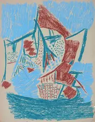 Untitled by Ram Kumar, Pastel on paper pasted on mount board, sold Apr 2020
