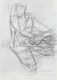 Lament on a Battlefield by Krishen Khanna, Graphite on paper, sold Apr 2020