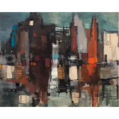 Waiting For What? by Max Günther, 1960, oil on canvas, sold Feb 2026