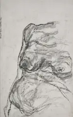 Torso by Jogen Chowdhury, Pastel on paper laid on card, sold Sep 2026