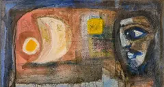 Man and Moon by Badri Narayan, Oil on canvas, sold Sep 2026