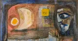 Man and Moon by Badri Narayan, Oil on canvas, sold Sep 2026