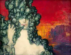 La femme aux serpents by Pierre Amédée Marcel-Béronneau, Huile sur toile, sold Feb 2025