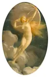 Séléné, déesse de la Lune by Jules Louis Machard, Huile sur toile de forme ovale (Toile d'origine), sold Feb 2025