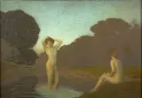 Les deux baigneuses by Émile-René-Marie-Auguste Ménard, Pastel, sold Feb 2025