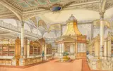 Projet de librairie pour une Exposition Universelle by Alfred Vaudoyer, Aquarelle gouachée sur traits de crayon et de plume et encre de Chine, sold Sep 2025