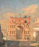 L’arc de Janus, Rome by Léon Vaudoyer, Aquarelle gouachée sur traits de crayon, sold Sep 2025