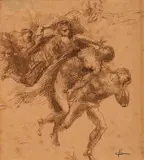 Adam et Ève chassés du paradis by Jean-Baptiste Carpeaux, Plume et encre brune, sold Sep 2025