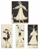 Figure de mode dans un parc by Georges Barbier, Plume et encre de Chine, sold Sep 2025