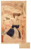 Enervement by Gustave Mossa, Aquarelle gouachée sur traits de plume et encre rouge et traits de crayon, sold Sep 2025