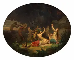 Bacchanale by Isidore Pils, Huile sur toile (Toile d'origine), à vue ovale, sold Sep 2025
