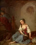 L'amante étourdie by Étienne Théolon, Huile sur toile, sold Sep 2025