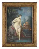 Suzanne et les vieillards by Jacques Charlier, Aquarelle et gomme arabique sur ivoire, sold Sep 2025