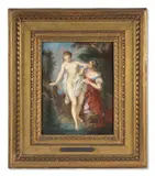 La Baigneuse, d’après François Lemoyne by Jacques Charlier, Aquarelle et gomme arabique sur ivoire encastré dans un carton du XVIIIe siècle, sold Sep 2025