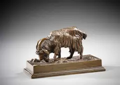 Bouc ou Chèvre broutant by Antoine-Louis Barye, Bronze à patine brune, sold Sep 2025