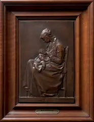 Maternité ou Jeune mère allaitant by Alexandre Charpentier, Bas-relief en bronze à patine brun clair, offered Sep 2025