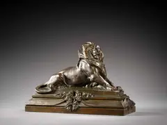 Lion de Belfort by Frédéric Auguste Bartholdi, Bronze à patine brun nuancé, sold Sep 2025