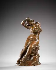 Femme au bras levé by Jules Dalou, Bronze à patine brun nuancé, sold Sep 2025