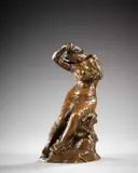 Femme au bras levé by Jules Dalou, Bronze à patine brun nuancé, sold Sep 2025