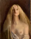 Étude pour Marguerite by Pascal Dagnan-Bouveret, Huile sur panneau, avec mise au carreau, sold Sep 2025