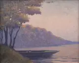 Barque sur un rivage by Alphonse Osbert, Huile sur toile (Toile d'origine), sold Sep 2025