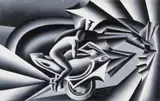 The rise of the vortex by Mark Kostabi, 2010, Huile sur toile, sold Jun 2025