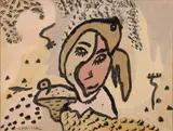 Sans titre by Gaston Chaissac, Gouache sur papier, sold Jun 2025