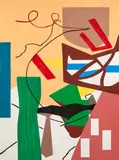 Swinging by Shirley Jaffe, 2012, Huile sur toile, sold Jun 2025